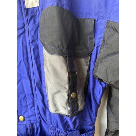 VTG OSSI Skiwear 90s Y2K One Piece Ski Suit Size L Colorblock Retro Insulated - Picture 4 of 12